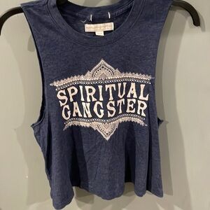 Spiritual gangster tank top in Navy / heathered dark blue